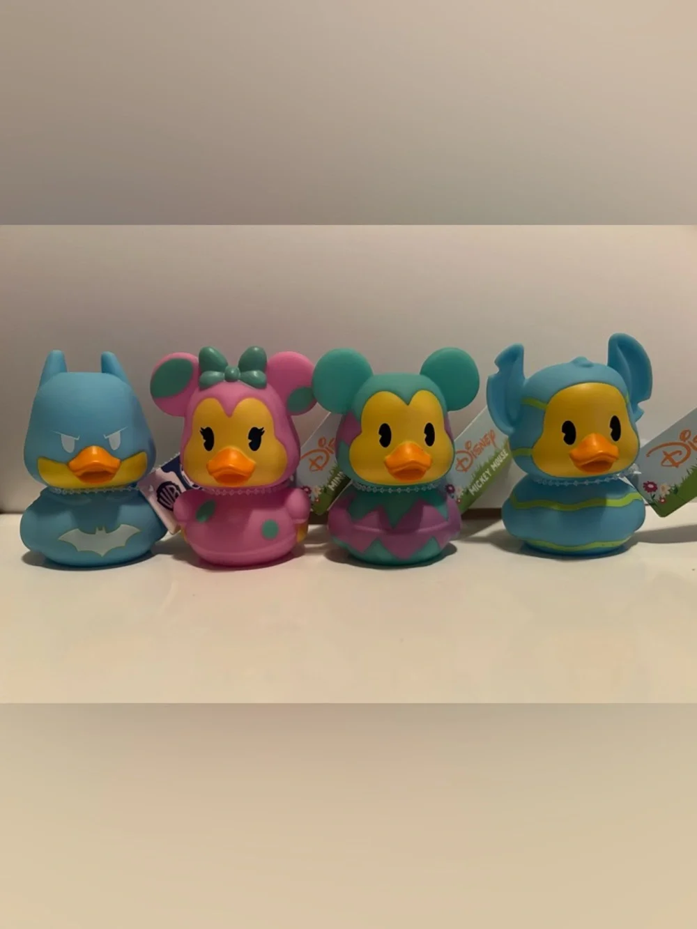NEW!! Disney & DC Comics Mickey & Minnie Mouse, Stitch & Batman Easter Duck Set